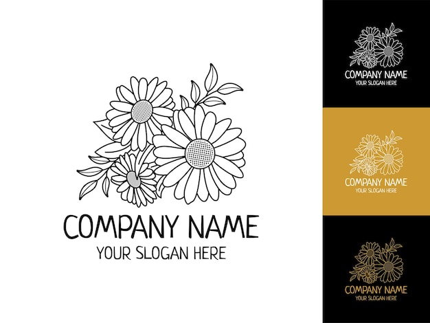 Vector hand drawn garden logo design