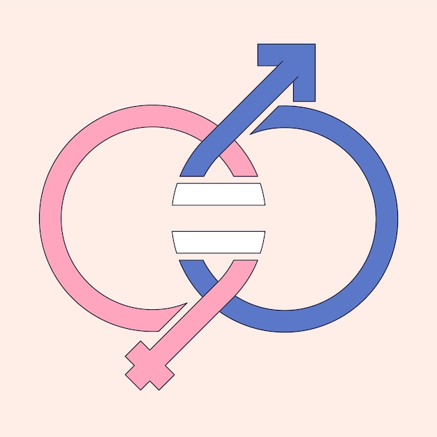 Вектор hand drawn gender equality icon/symbol