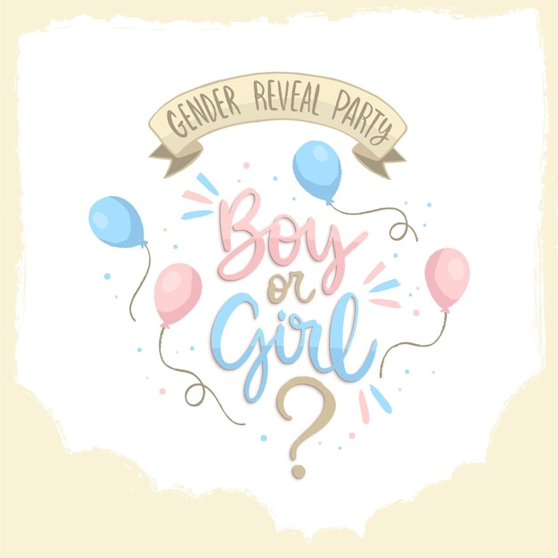 Hand drawn gender reveal concept illustrated