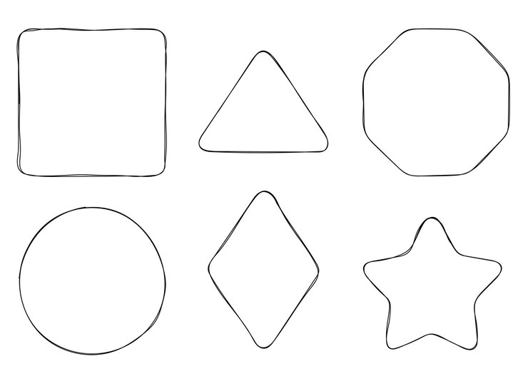 Hand drawn geometrical line frame