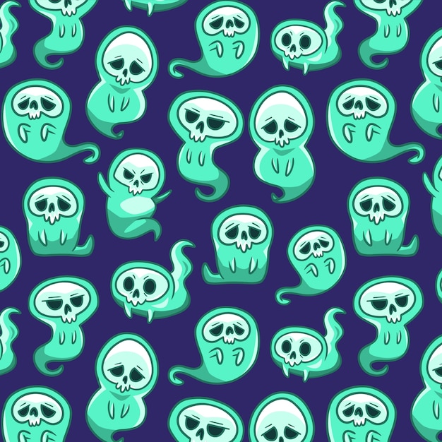 Hand drawn ghost pattern background