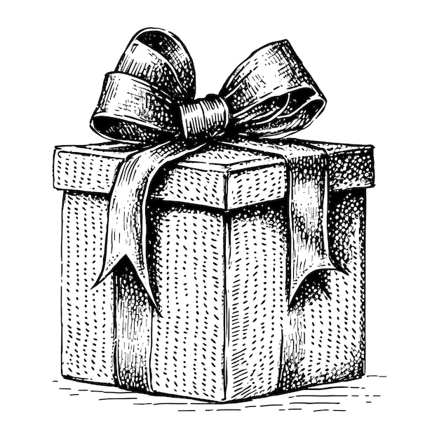 Hand drawn of gift box