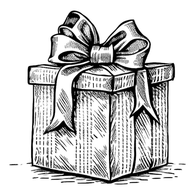 Hand drawn of gift box