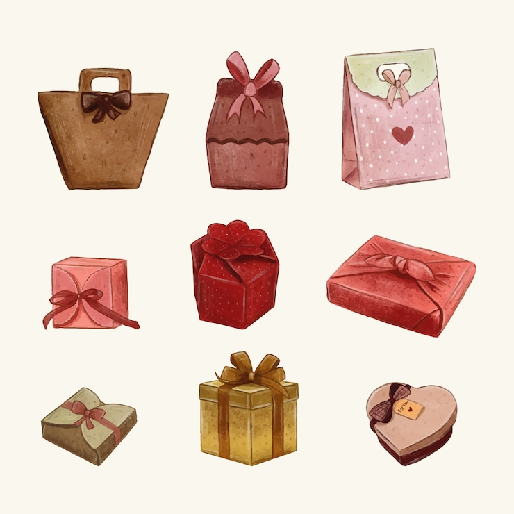Vector hand drawn gifts collection