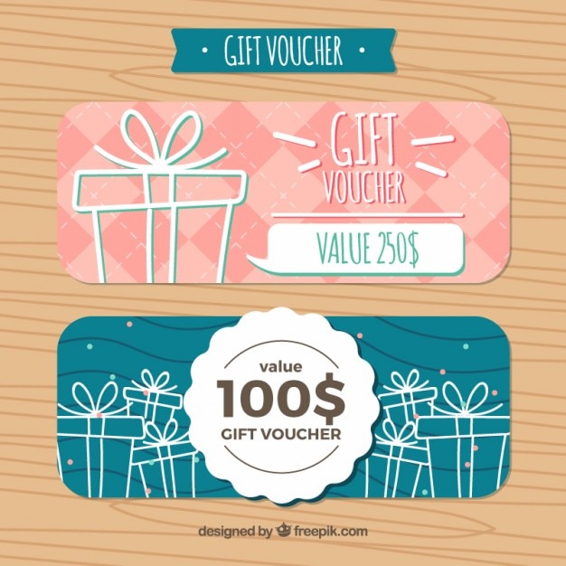Vector hand drawn gifts discount coupons