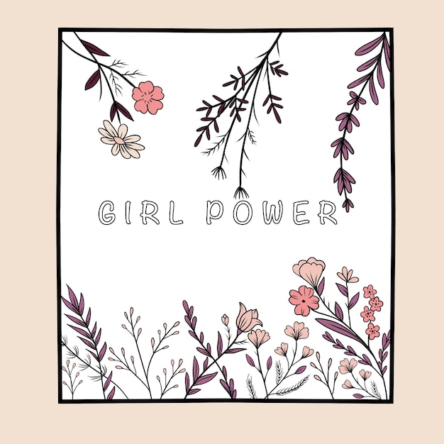 Vector hand drawn girl power day