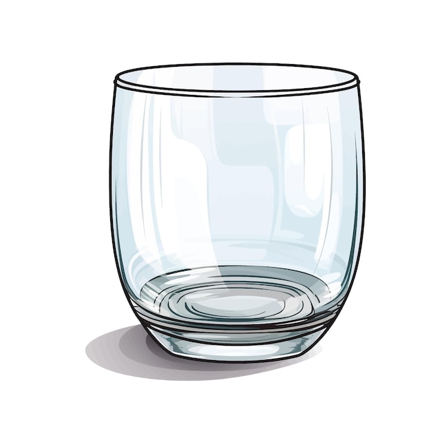 Vector hand drawn glass cartoon vector illustration clipart white background