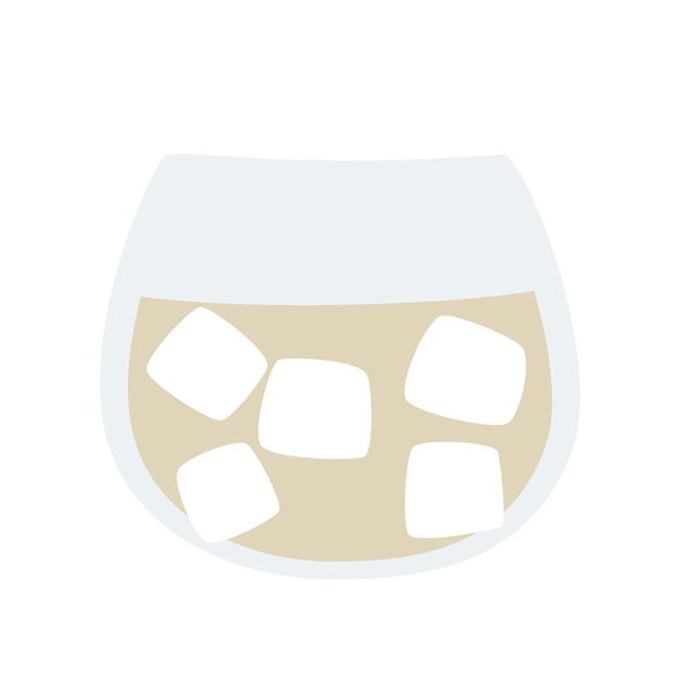 Ручной обращается стакан с кофе латте со льдом Кофе латте со льдом Модный летний напиток Векторная иллюстрация