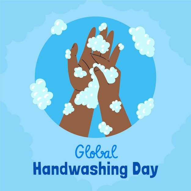 hand drawn global handwashing day illustration