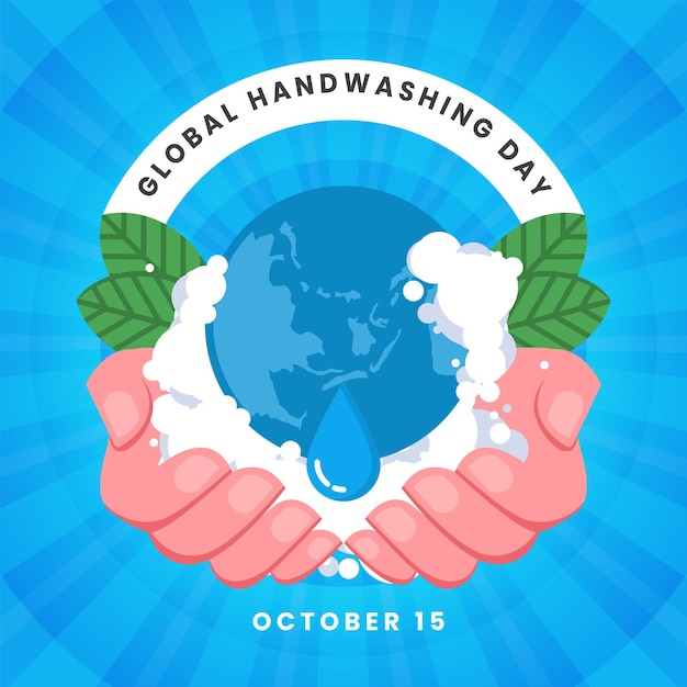 Hand drawn global handwashing day illustration