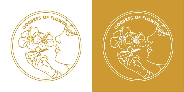 Hand Drawn goddess of flowers