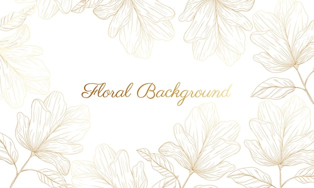 hand drawn golden floral background