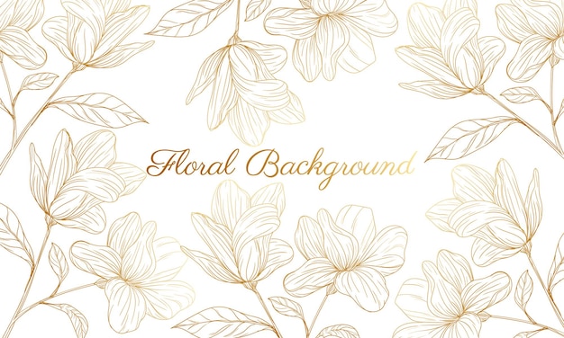 hand drawn golden floral background