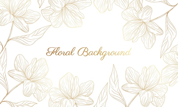 hand drawn golden floral background