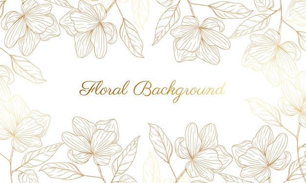 hand drawn golden floral background