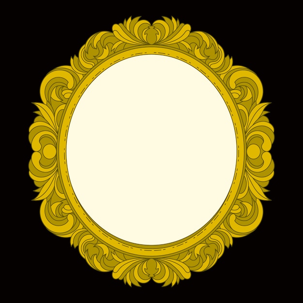 Vector hand drawn golden frame design