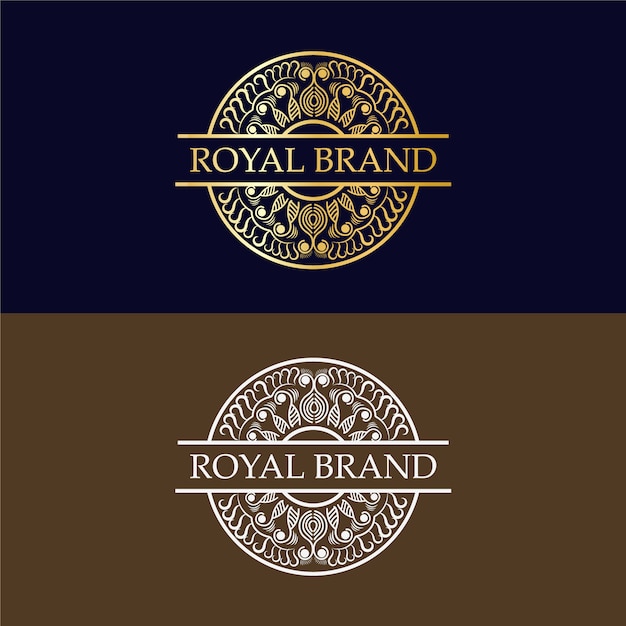 Hand Drawn Golden luxury logo design   template