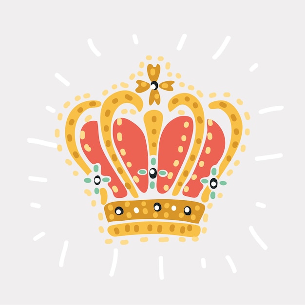 Hand drawn golden royal crown