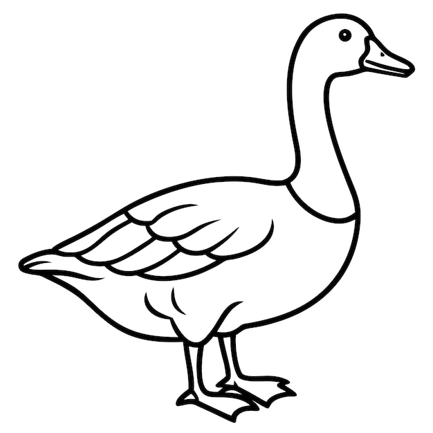 手描きのグース・アウトライン・ベクトルとグース・動物のシルエットイラスト