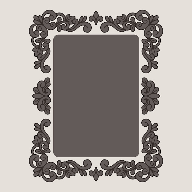 Vector hand drawn gothic frame design