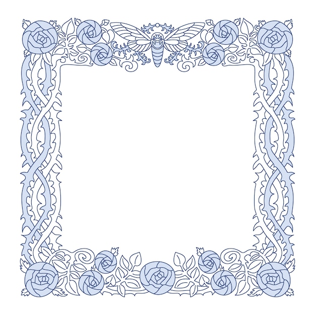 Vector hand drawn gothic frame design