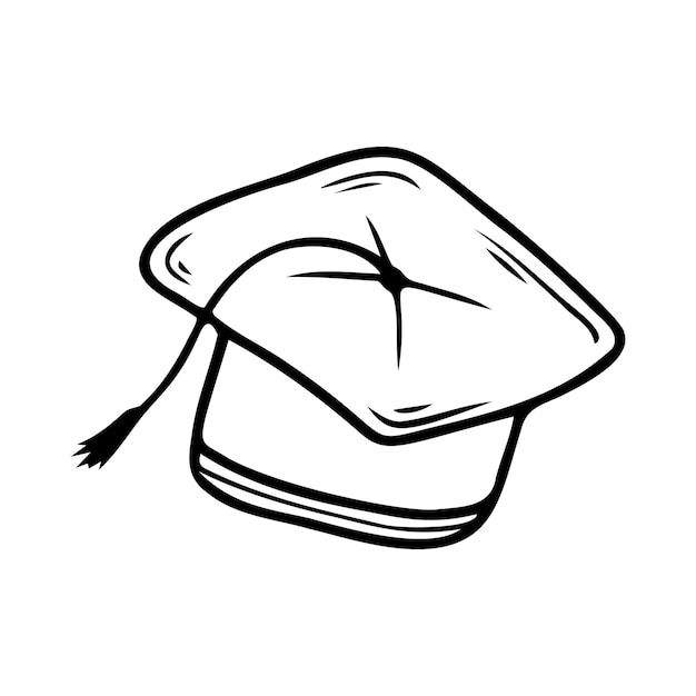 Hand drawn graduate hat school items