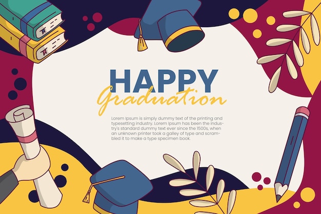 Hand drawn graduation background