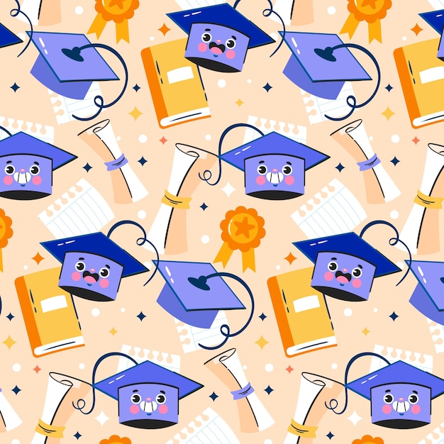 Hand drawn graduation pattern