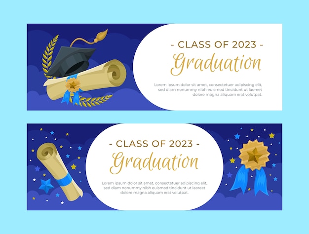 Vector hand drawn graduation  template