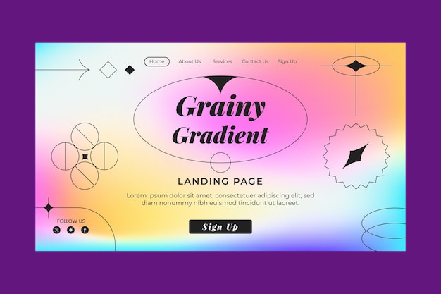 Hand drawn grainy gradient template