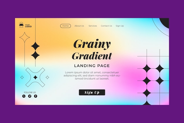 Hand drawn grainy gradient template