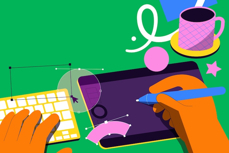 Vector hand drawn graphic designer background