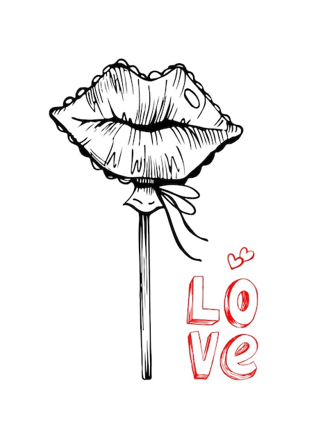 Hand drawn graphic love sketch Love phrase