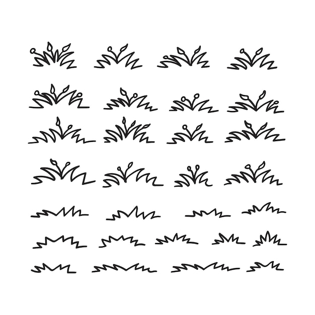 Vector hand drawn grass icons perfect for adding a touch of natural beauty and serenity