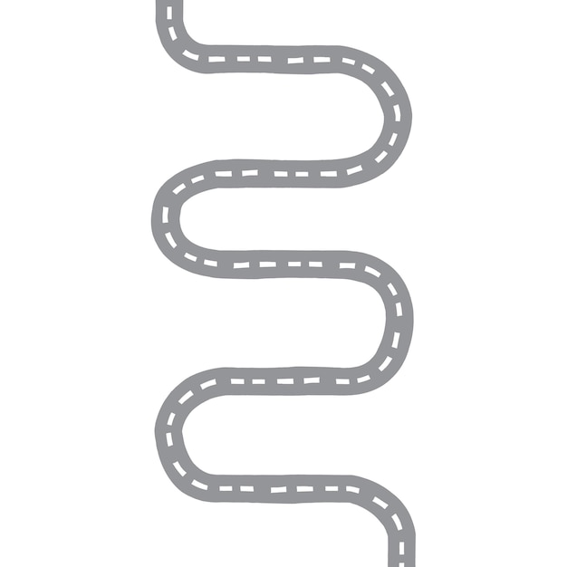 Vector hand drawn gray childish road isolated on white background