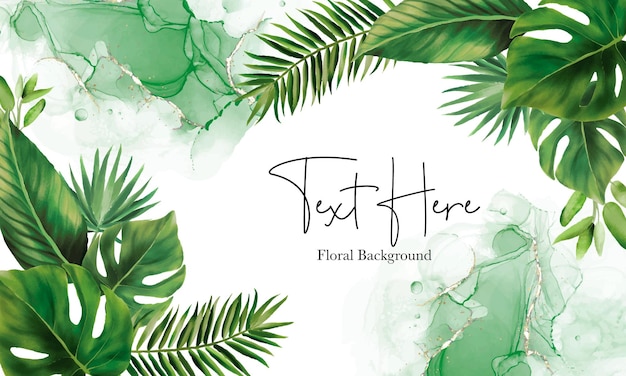 Hand drawn green leaves background design