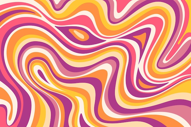 Vector hand drawn groovy background