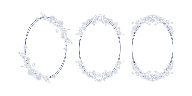 Hand Drawn Groovy Flower Frame Background