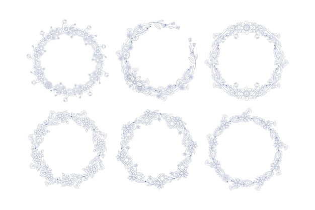 Hand Drawn Groovy Flower Frame Background