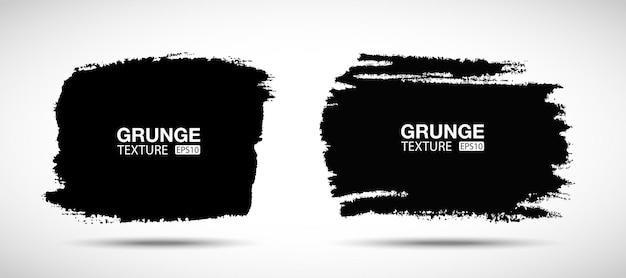 Hand drawn grunge background set Brush stroke Sale banners Distress texture Blank shapes Vector
