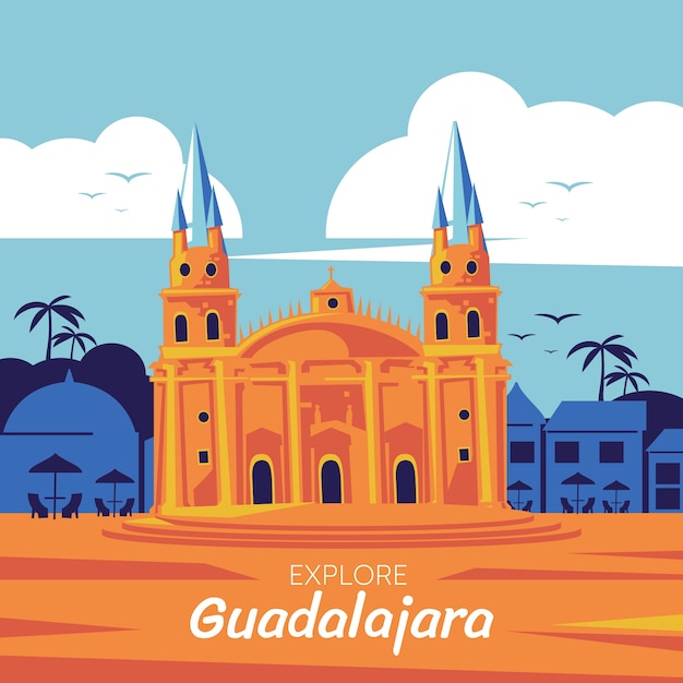 Hand drawn guadalajara illustration