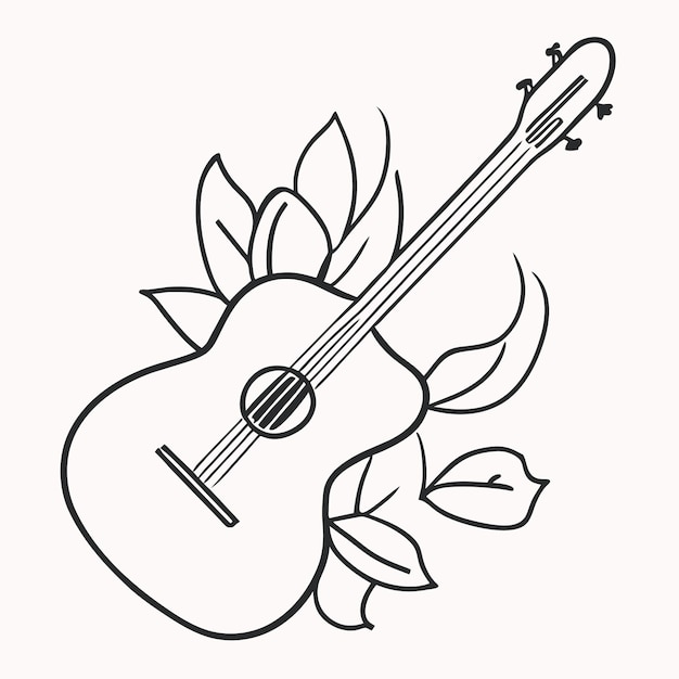 Vector hand drawn guitar illustration