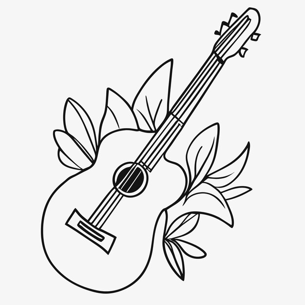 Vector hand drawn guitar illustration