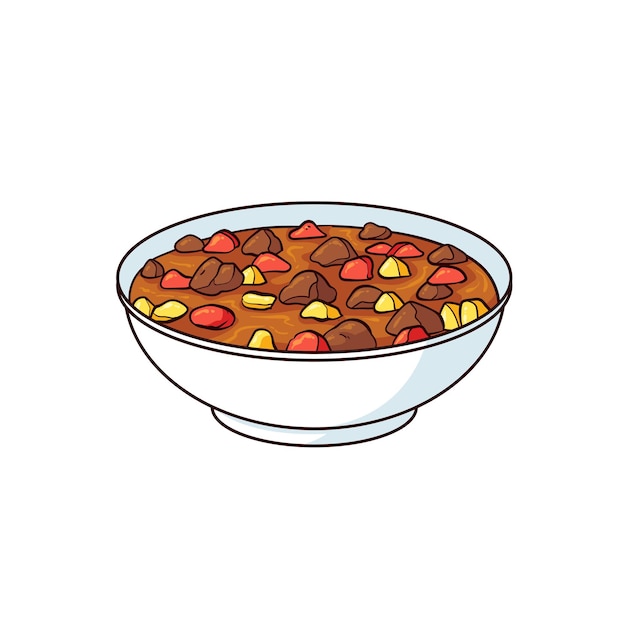 손으로 그린 gulaschsuppe 음식 1