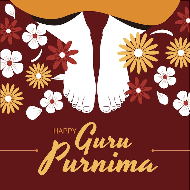 Hand drawn guru purnima illustration