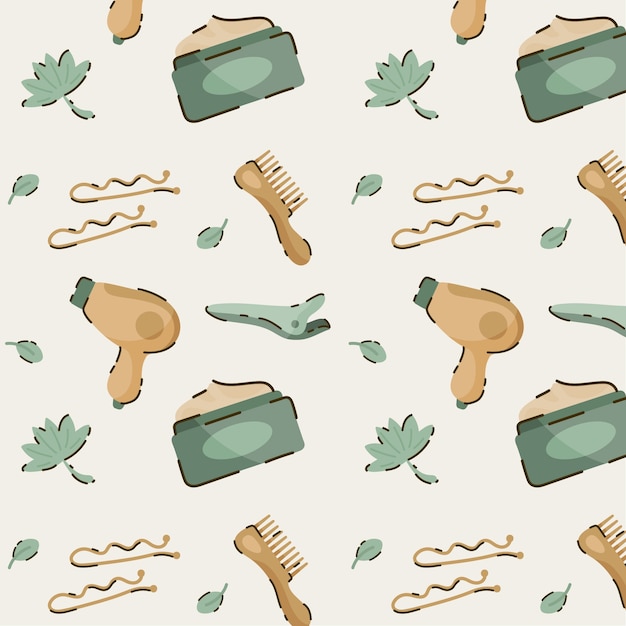 hand drawn hairdresser pattern