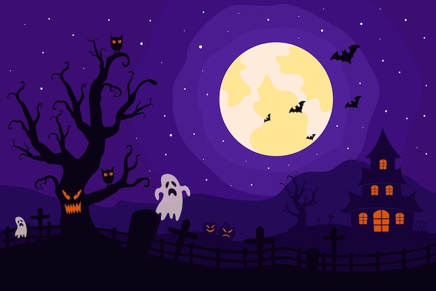 Vector hand drawn halloween background