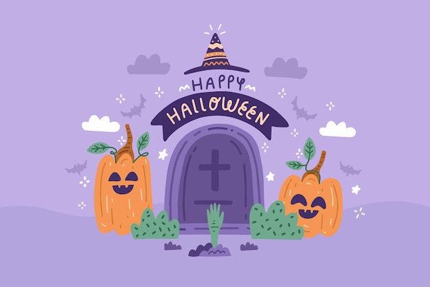 Hand drawn halloween background