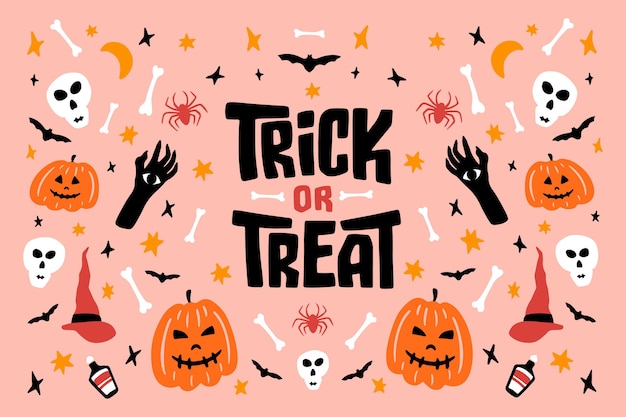 Vector hand drawn halloween background