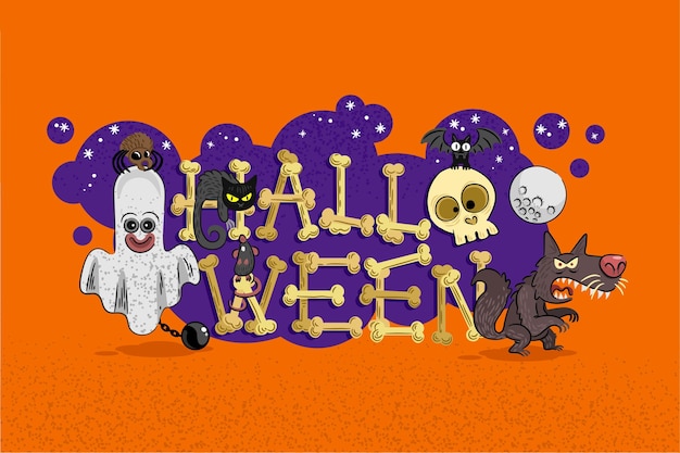 Vector hand drawn halloween background